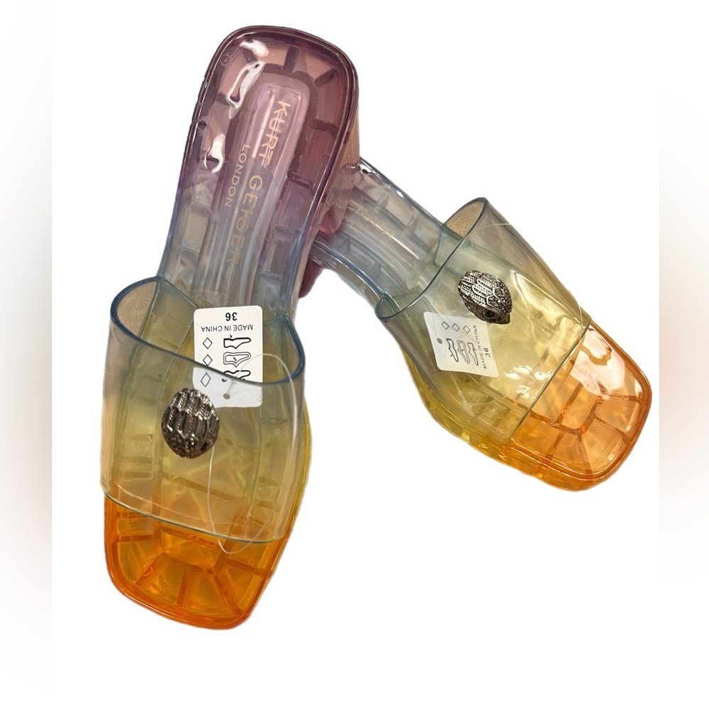 NEW Kurt Geiger London Maddie Rainbow Block Heel Low Platform Slide EU 36 US 6 - Picture 4 of 6